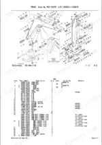 takeuchi-tb045-hydraulic-excavator-parts-catalog-pk2-102z5-boom-parts-108.webp Takeuchi TB045 exploded view diagram and parts list for boom and arm assembly components, including pins, bushings, and seals.