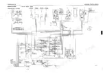 Takeuchi TB070 hydraulic circuit diagram showing cylinders, motors, control valves, and operation pattern table.