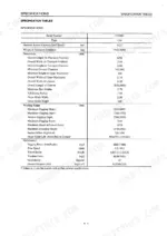 Takeuchi TB070 technical specification table listing dimensions, working range, and performance data for the excavator.