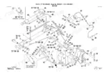 takeuchi-tb145-hydraulic-excavator-parts-catalog-bk3z011-boom-parts-406.webp Takeuchi TB145 exploded view diagram of boom assembly, including hydraulic cylinders, pins, hoses, and mounting hardware.