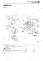 takeuchi-tb216-mini-excavator-workshop-manual-cc7e000-exploded-view-89.webp Takeuchi TB216, MINI EXCAVATOR exploded view of engine drive system, radiator, and coupling assembly with torque specs.