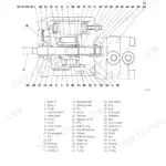 Takeuchi TB219, hydraulic pump construction diagram with numbered parts list and components.