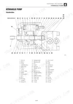 takeuchi-tb219-mini-excavator-workshop-manual-cd6e002-exploded-view-119.webp Takeuchi TB219, hydraulic pump construction diagram with numbered parts list and components.