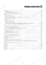 takeuchi-tb219-mini-excavator-workshop-manual-cd6e002-troubleshooting-201.webp Takeuchi TB219, Troubleshooting section table of contents for hydraulic systems and components.