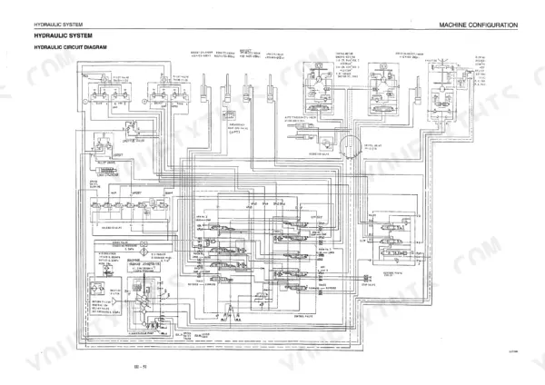 Takeuchi TB80FR, 4TNE94.98, 4TNE106 (T), 4TNE94, 4TNE98, 4TNE106 hydraulic circuit diagram showing valves, cylinders, and pump.
