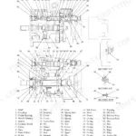 Takeuchi TB80FR, 4TNE94-98, 4TNE106 (T) hydraulic pump construction exploded view diagram with numbered parts list.