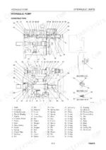 Takeuchi TB80FR, 4TNE94-98, 4TNE106 (T) hydraulic pump construction exploded view diagram with numbered parts list.