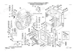 takeuchi-tl150-compact-track-loader-parts-catalog-bt7z012-engine-parts-60.webp Takeuchi TL150 exploded view of engine, radiator, cooling fan shroud, and mounting accessories with parts reference numbers.