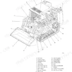 Takeuchi TL150, TL150 Crawler Loader, 4TNE106, 4TNV106, YPD-MP2/YPD-MP4, YDP-MP2, YDP-MP4 component identification diagram.