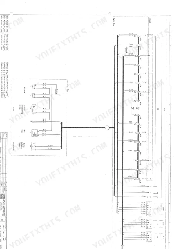 Terex Atlas workshop manual wiring diagram for battery case, main fuse, and switch case.