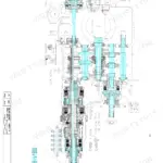 Valtra M and T Series gearbox cross-section diagram showing shafts and gears