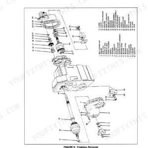 Versatile 756, 836, 856, 876, 936, 956, 976, Designation 6 Tractor, B7E exploded view of PTO clutch assembly components.