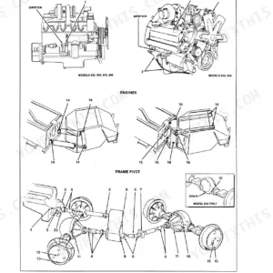 Versatile 835, 855, 875, 895, 935, 950 lubrication points diagram for engine, frame pivot, and drivetrain components.