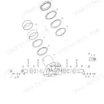 Wacker Neuson 3001 exploded view diagram of the articulated joint assembly including pins, bushings, and washers.