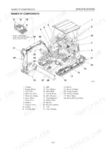 Takeuchi TB23R Compact Excavator, TB23R Compact Excavator exploded view diagram showing numbered component names.