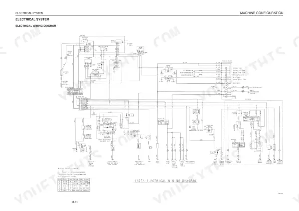 Takeuchi TB23R Compact Excavator, TB23R Compact Excavator electrical wiring diagram for machine configuration.