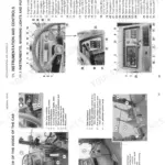 Komatsu 894, 898 operator manual page showing cab interior controls, dashboard instrumentation, warning lights, and push-buttons.