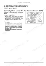 0d484aa2-b-controls-77 New Holland Boomer 45, Boomer 50, Boomer 55 operator platform access and ROPS safety procedure diagram with step, wheel, and handle labels.