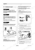 174afe88-b-operations-28 Bomag BPR 70/70 D engine starting procedure, ignition switch positions, and throttle lever operation instructions.