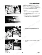 194b0994-b-procedures-13 Ford FW-20, FW-30, FW-40, FW-60 clutch adjustment procedure showing ring lock strap, outer arm spring, and slave cylinder clevis pin.