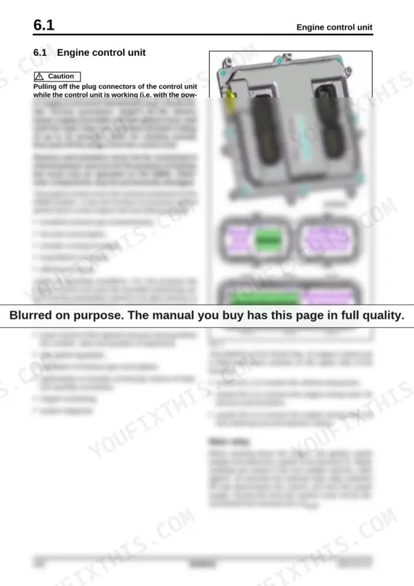 Bomag BM 2000/60 service manual — engine electrics: EMR3-E engine control unit photo with connector pinout diagrams for sockets D2.1-D2.3