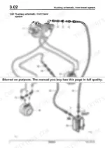 2034a9a2-b-hydraulic-38 Bomag BW 125–138 Series hydraulic flushing schematic for the front travel system showing pump, motors, and filter.