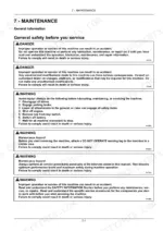 2923493a-b-safety-285 New Holland T5.75, T5.85, T5.95, T5.105, T5.115 maintenance manual page detailing general safety procedures before servicing.