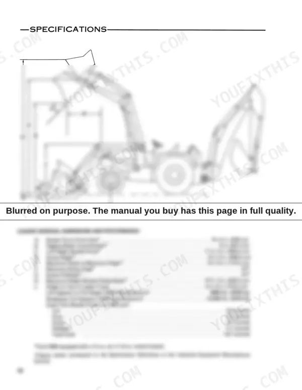 Ford 7500 loader general dimensions and performance specifications diagram with bucket reach and lift height data.