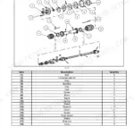 New Holland 740CF, 800C exploded view diagram and parts list for the PTO drive shaft assembly.