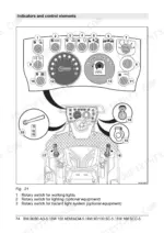 339e5d01-b-controls-74 Bomag BW 80 AD-5, BW 90 AD-5, BW 100 ADM-5, BW 90 SC-5, BW 100 SC-5, BW 100 ACM-5, BW 100 SCC-5 dashboard indicators and controls.