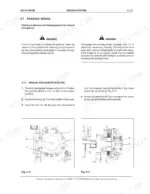 3e6b06e3-b-procedures-134 New Holland LW170, LW190 parking brake manual release procedure, including diagrams of the brake housing and piston components.