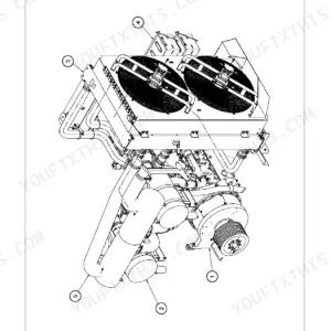 Bomag RS950 and RS950B Powerpack Group 2 cooling system diagram.