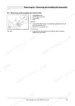 42d5474a-b-procedures-231 Bomag BW 190/202 AD-5 and ADO-5 diesel engine thermostat removal procedure.
