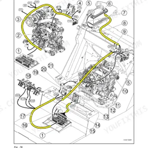 Bomag BW 190/202 AD-5 and ADO-5 wiring diagram showing engine electrical harness.