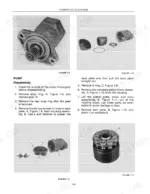 46a6119c-b-procedures-8 New Holland 116 hydrostatic pump disassembly procedure with exploded view diagrams of pump components, gear, and piston block.