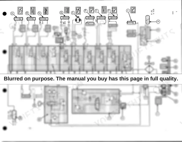 New Holland TF76, TF78 hydraulic system diagram showing control valves, cylinders, pumps, and flow paths with numbered components.