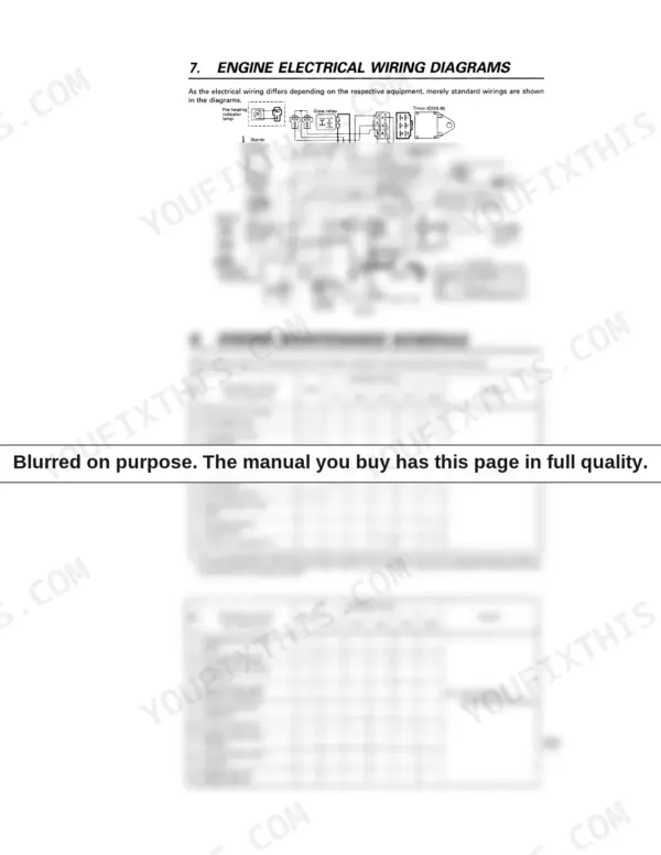 Bomag ProPaver 4400, 4410, 4420 engine electrical wiring diagram and maintenance schedule table for daily inspections.