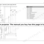 Wacker Neuson WL34 electrical diagram for electronics power supply, including fuse and component designation table.