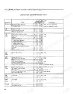 Ford 6700, 7700 lubrication and maintenance chart showing service intervals for engine, filters, and hydraulic systems.