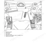 Bomag BC 473 EB-3 driver's stand diagram showing instrument cluster, travel pedal, operating console, and steering levers.