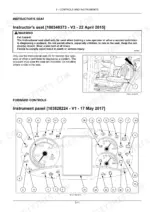 New Holland PowerStar 65, PowerStar 75 instructor seat safety warning and instrument panel controls diagram.