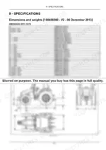 New Holland PowerStar 65, PowerStar 75 specifications table and diagram for tractor dimensions and weights with ROPS.
