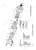 Bomag BMP 851 exploded view of Powermax pump assembly showing gears, shafts, seals, and parts list.