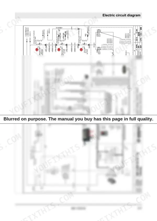 5d326163-b4-wiring-417 Bomag BM 1300/35 electric circuit diagram showing battery, starter, alternator, and ignition switch wiring connections.