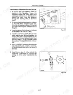 5da4934d-b-procedures-131 New Holland 585 driveshaft bearing and overrunning clutch installation procedure with component diagrams.