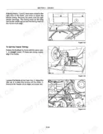 5da4934d-b-procedures-18 New Holland 585 feeder timing and drive chain adjustment procedures with diagrams showing timing marks and chain idler components.