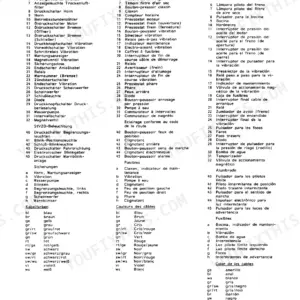 Bomag BW 100 AD, BW 120 AD, BW 130 AD wiring diagram legend, electrical component list, fuse table, and wire color codes.