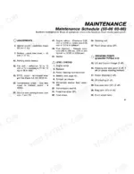 62d98fc3-b-maintenance-53 Fiat 55-66, 60-66 maintenance schedule page listing adjustments, level checks, and greasing points for engine, brakes, and steering.