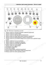 633657f1-b-controls-71 Bomag BW 135 AD-5 operating console diagram showing numbered switches, instrument cluster, and Economizer display.