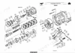 65e63969-b-exploded-view-71 Massey Ferguson 8110, 8120, 8130, 8140, 8150, 8160, 8100 clutch exploded view diagram showing internal components and housing.